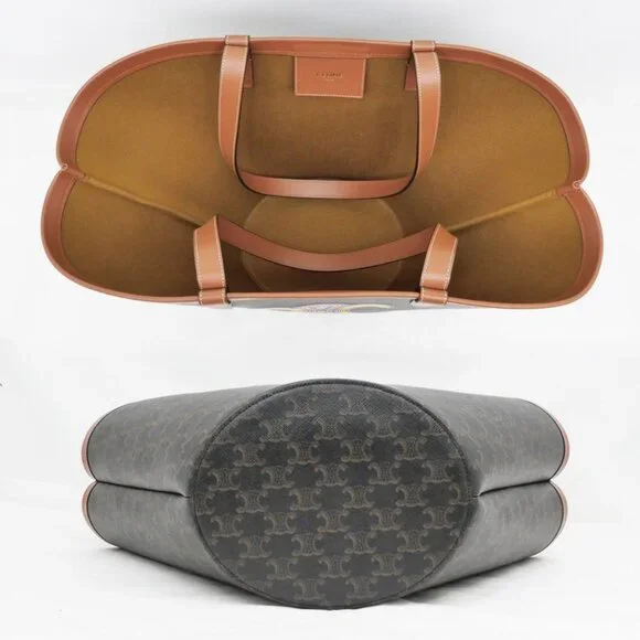 Celine Coufan Brown Triomphe Canvas Tote Bag Multicolor Logo - Picture 4 of 9